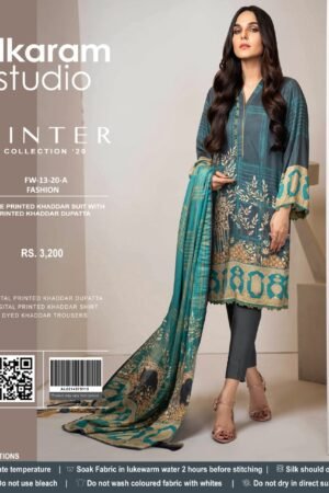 Al Karam 3 Pcs Khaddar Suit