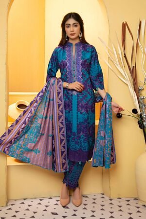 Kehkashan Cambric Shirt & Trouser with Lawn Dupatta