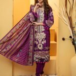 Kehkashan Cambric Shirt & Trouser with Lawn Dupatta